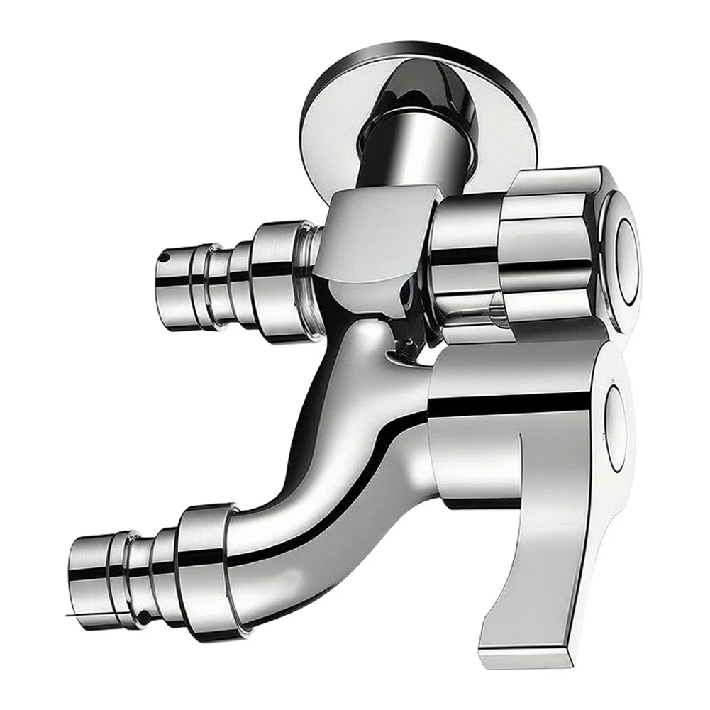 Outdoor Dual Connection Faucet for For washing Machine with Zinc Alloy Body and Copper Core Quick Connect Fitting