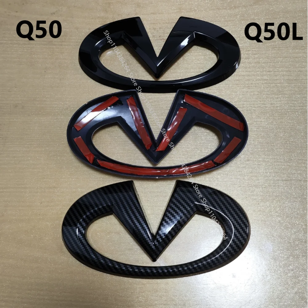 

ABS glossy Black logo badge Shell Front Emblem badge rear trunk badge sticker for Infiniti Q50 Q50L shell Accessories