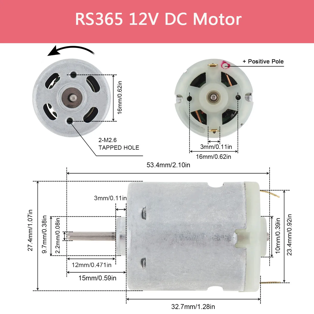 RS365 DC Motor 3V 12V 130 260 280 380 385 High Speed Carbon Brush Electric Motor for Hair Dryer DIY Toy Fan Mini Micro Motor