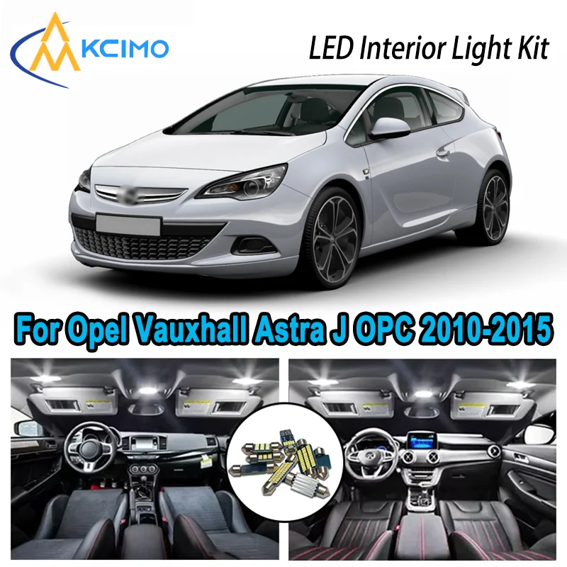 

For Opel Vauxhall Astra J OPC GTC 2010-2015 Premium Bright LED Interior Dome Map Trunk Light Kit Car Led Lamps Canbus No Error