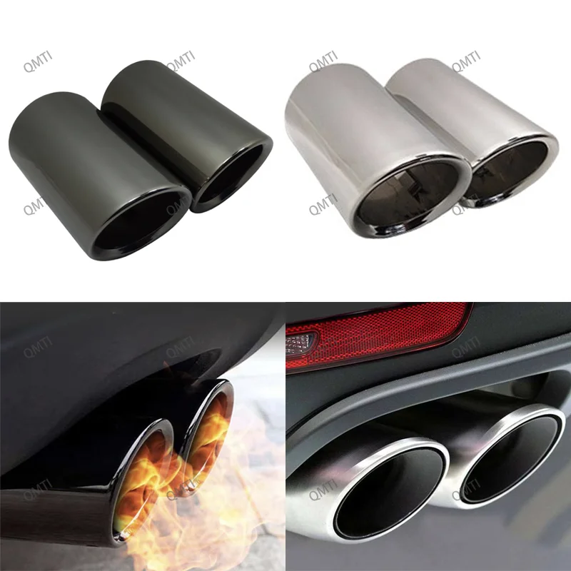 For Audi A1 A2 A3 A4 B8 TT 2009-2016 Exhaust Tip Muffler  Stainless Steel Car Exhaust Pipe Tips nozzle  Inlet 3