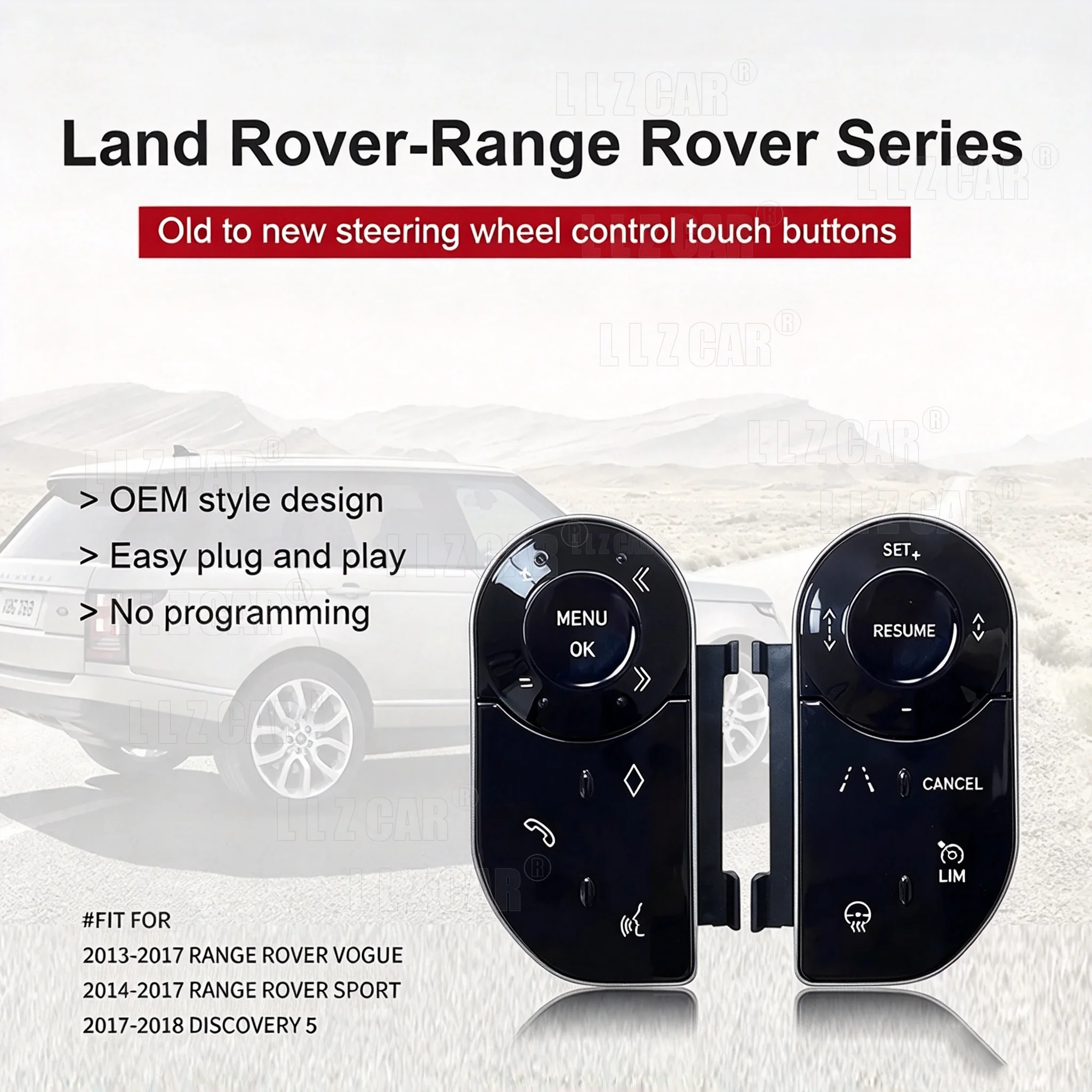 For Range Rover Vogue L405 Sport L494 For Land Rover Discovery 5 Car Steering Wheel Buttons Touch Button Style Keys
