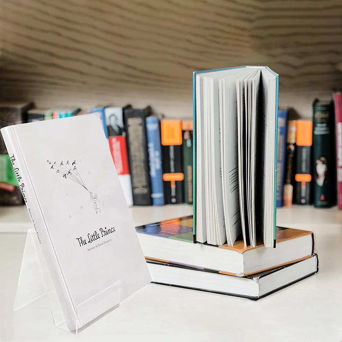 

Прочная акриловая подставка для книг из 10 упаковок для фотоальбомов, книг (6больших + 4 маленьких)