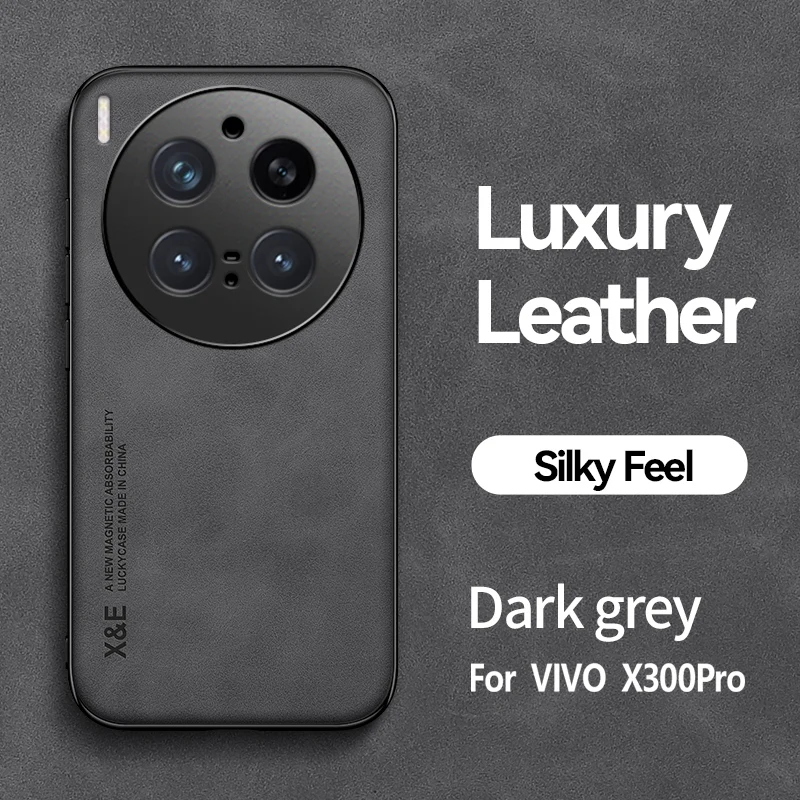 

Case For VIVO X300 Pro Fashion Magnetic Skin-Friendly Lens Protective Leather Cover For VIVO X300 Pro Shockproof Bumper Funda