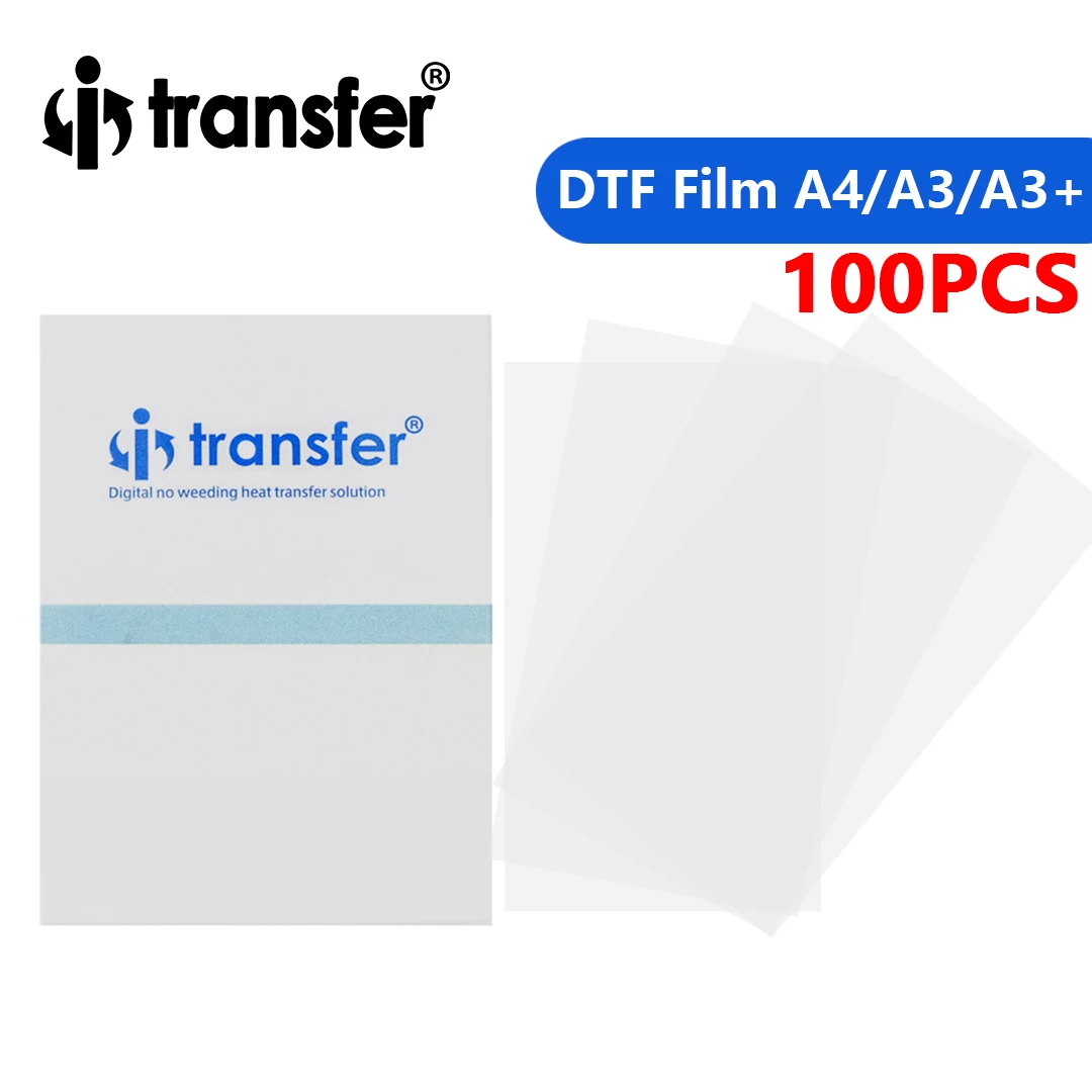 DTF PET Film A3 A4 100PCS PET Direct to Film Ink Printing PET Film Printing And Transfer For R1390 L1800 DX5 L805 Printhead