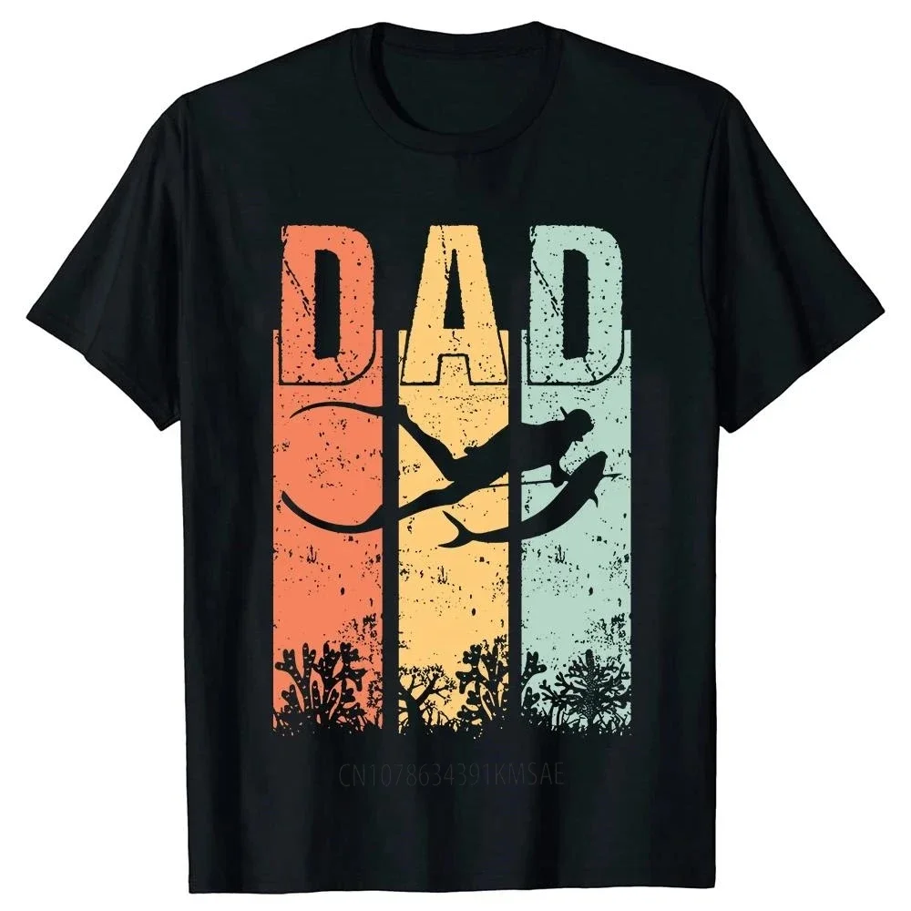 Spearfishing Dad Retro Vintage Classic T Shirt Tee Tops Round Neck Short-Sleeve Fashion Scuba Diving Tshirt Casual T-shirts