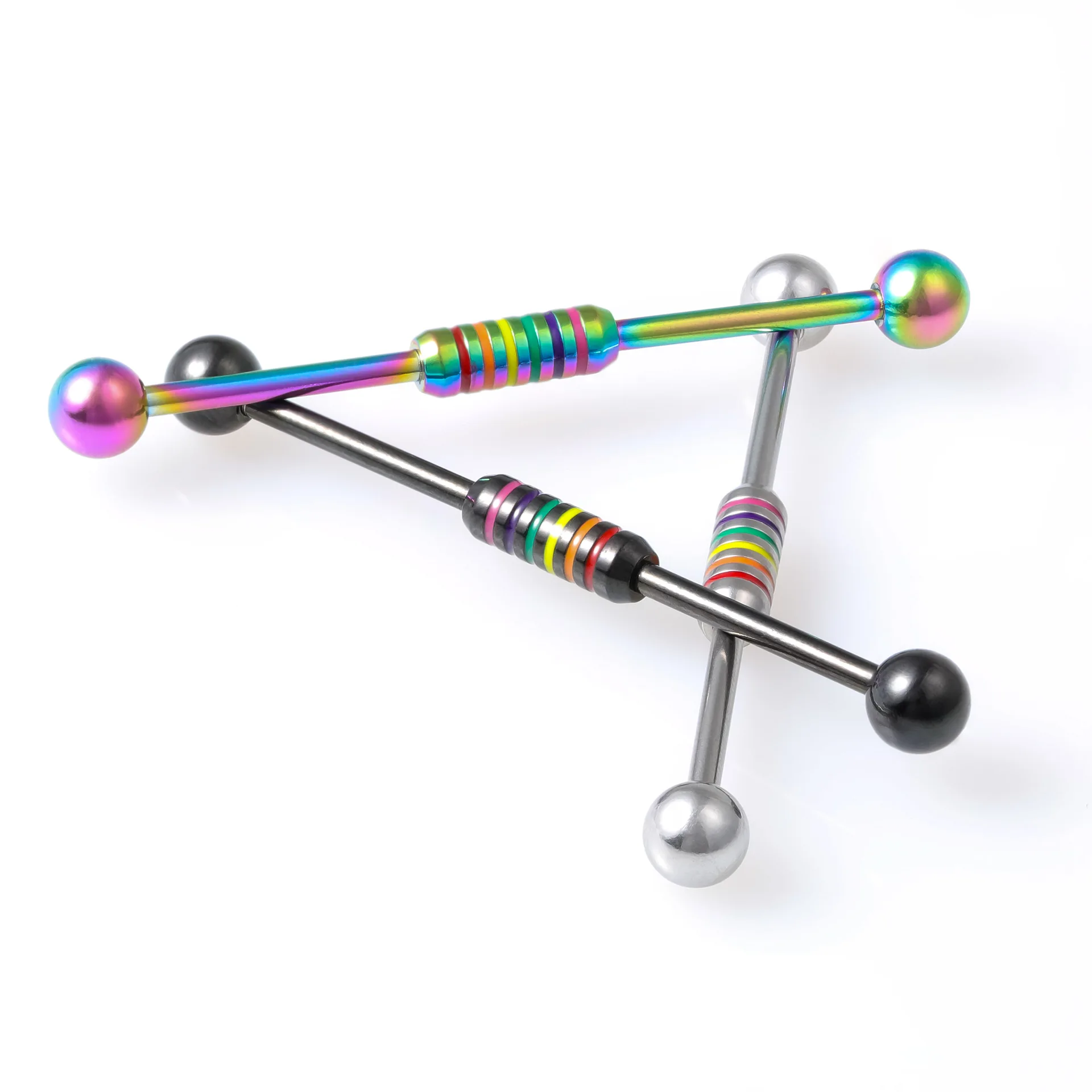 Guemca 1 Pc Hot-selling Long Bone Stud Stainless Steel Rainbow Bridge Stud Piercing Piercing Jewelry