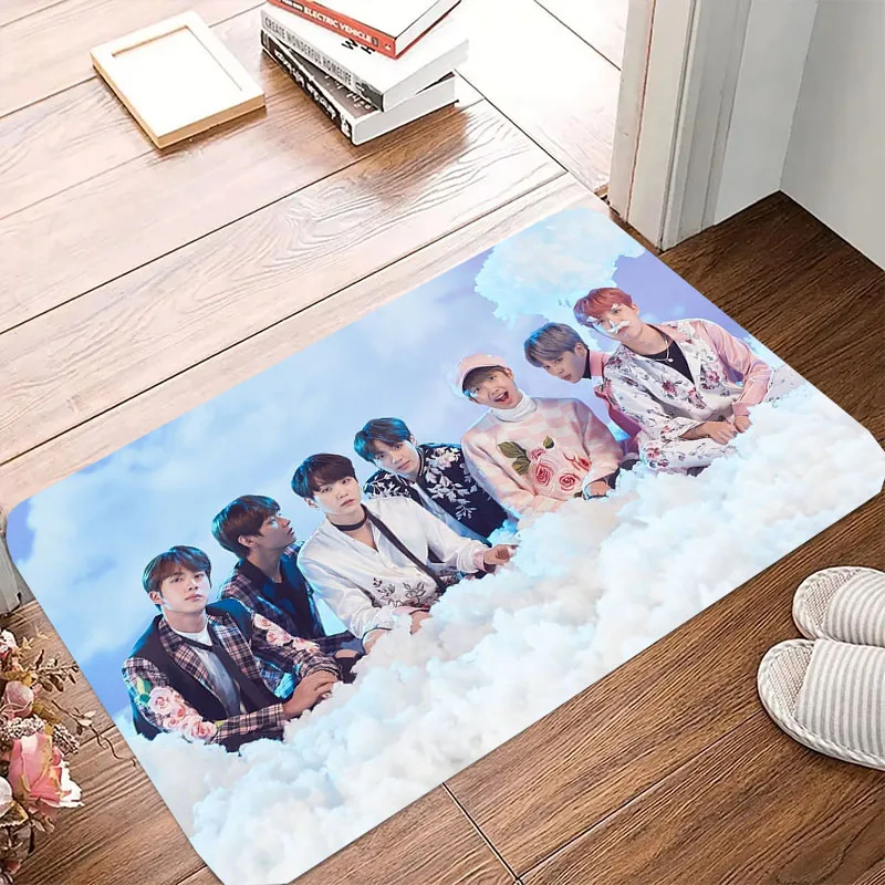 Korean Boy Band Bathroom Carpet Welcome Living Room Floor Rug Decor Balcony Anti-Slip Bedroom Entrance Doormat tapetes de baño