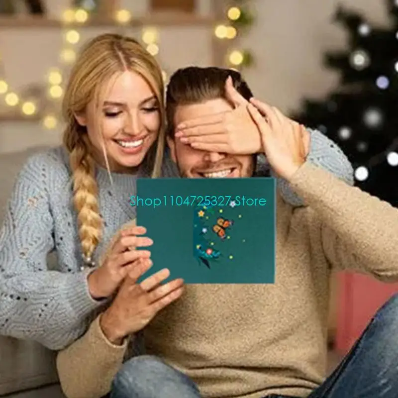 D8KF بطاقة تهنئة بإضاءة LED على شكل فراشة ورقية للعطلات مع ضوء LED للأطفال البالغين وأعياد الميلاد وحفلات الزفاف وعيد الميلاد #2