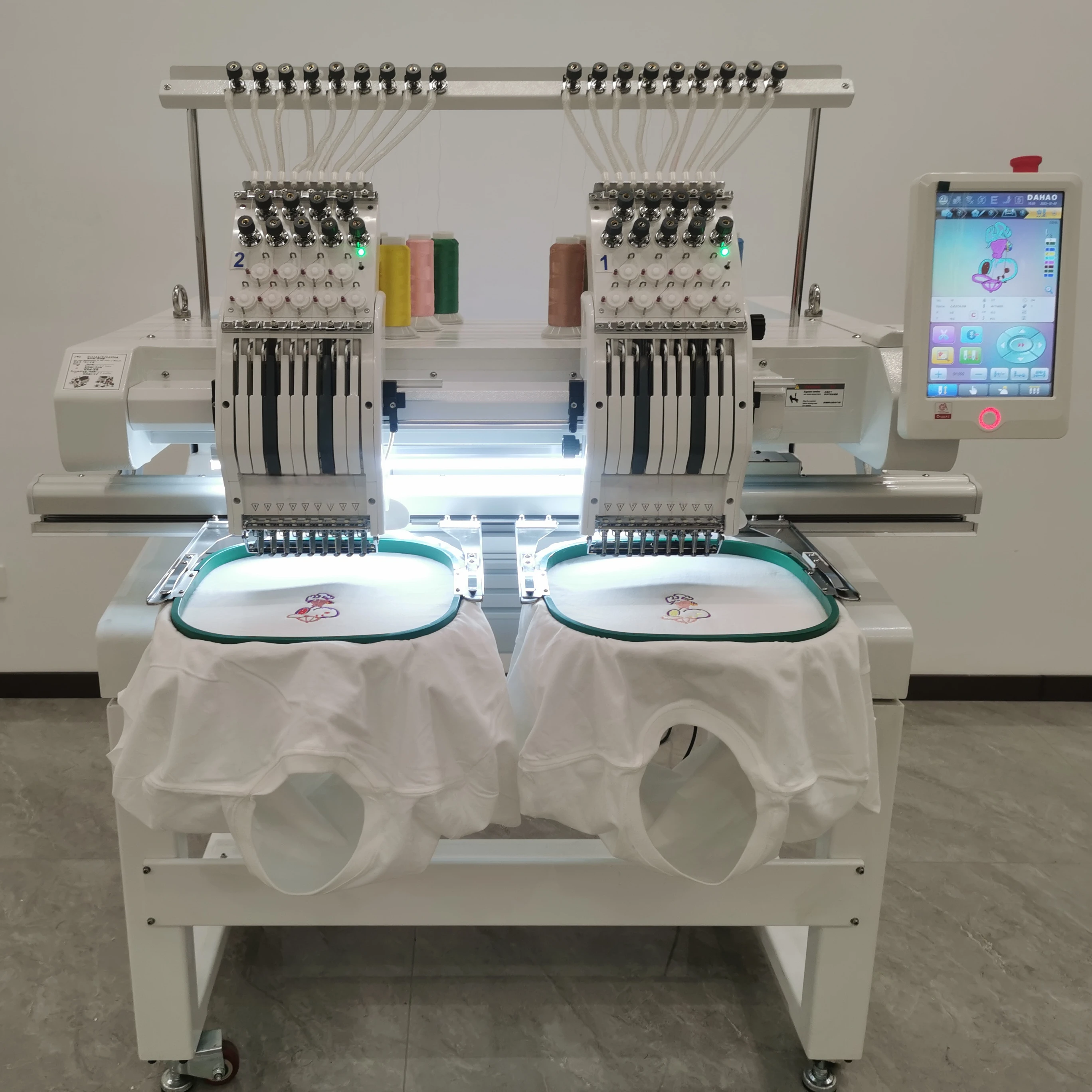 Yeshi New Custom Colors And Logos 9/12/15 Needles 2 Heads Computerized Embroidery Machine