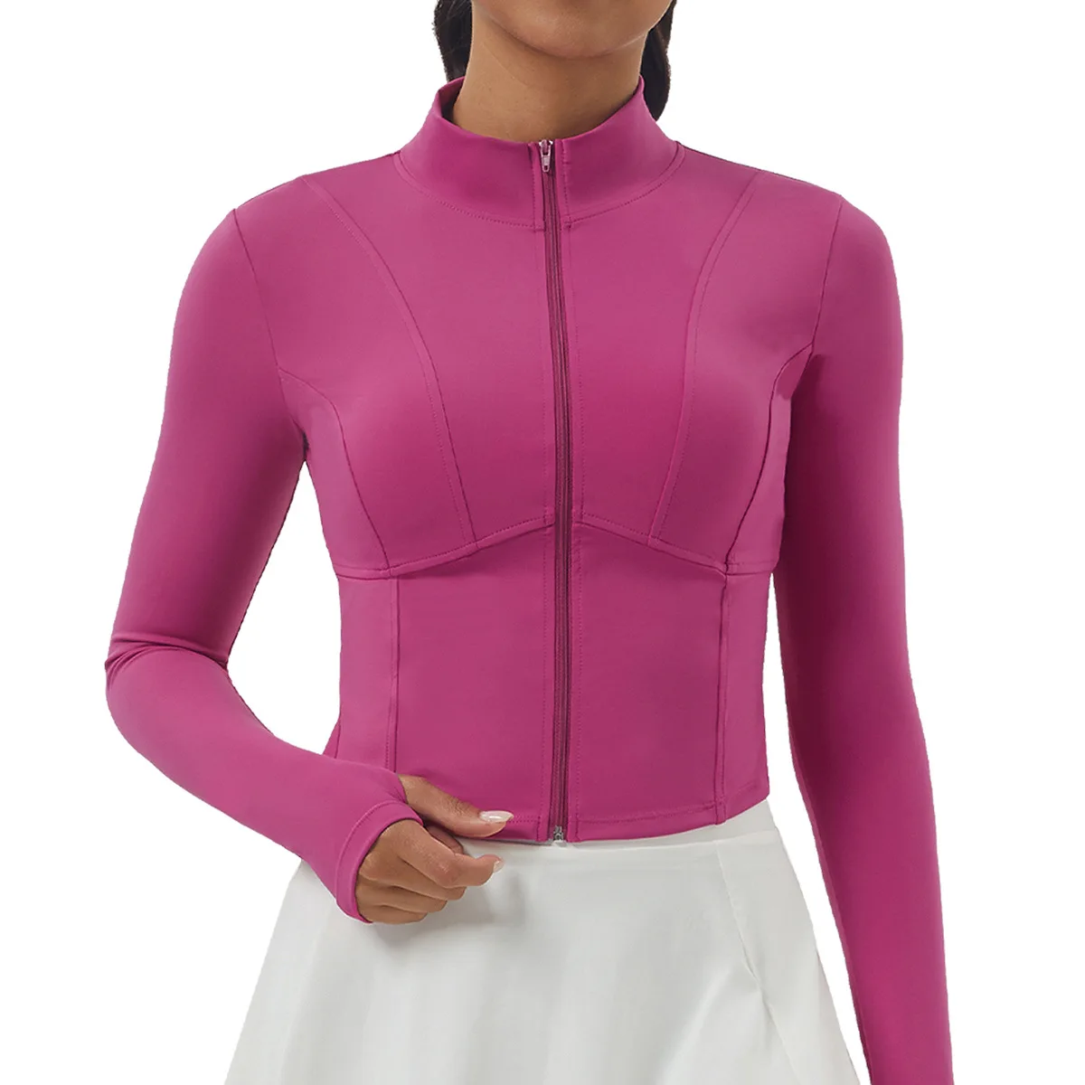 

Mermaid Curve Collar Sports Casual Jacket Zipper Yoga Top Women's Slim-fit Slimming Long-sleeved Running Fitness Clothes