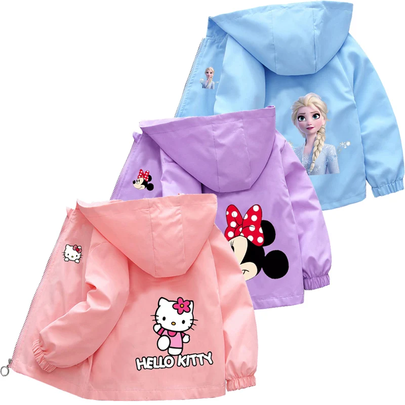 frozen 2 Spring and Autumn Girls Cartoon Jacket Girls hello kitty Outing Clothes Jacket Children outwear girl baby coat 1-10Year