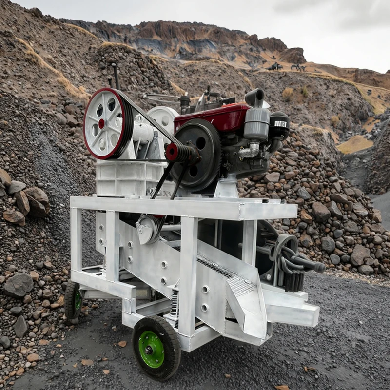 Hot-Selling PE-150*250 Mini Jaw Crusher, Portable Mobile Diesel Engine, 3T/H High Production Rate, Motor, Bearings, And Gears