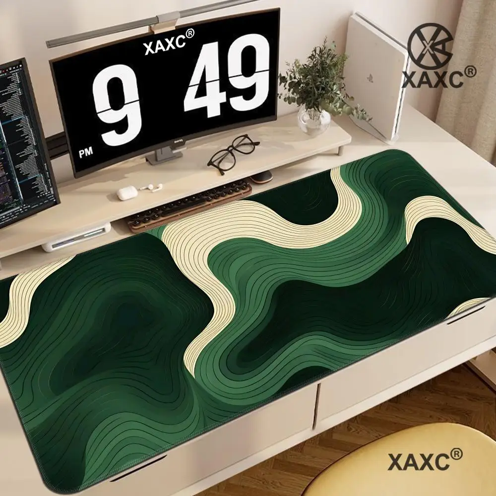 

Green and Beige Abstract Mouse Pad Large Desk Pad,Natural Rubber,Anti-Slip Office Desk Mat,Perfect Gift for Teens HYBXAXC