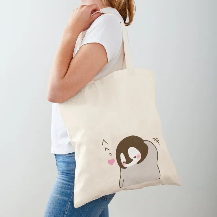 

Kawaii love penquin Tote Bag Canvas bag for women large size bags Large bags for women Shopper