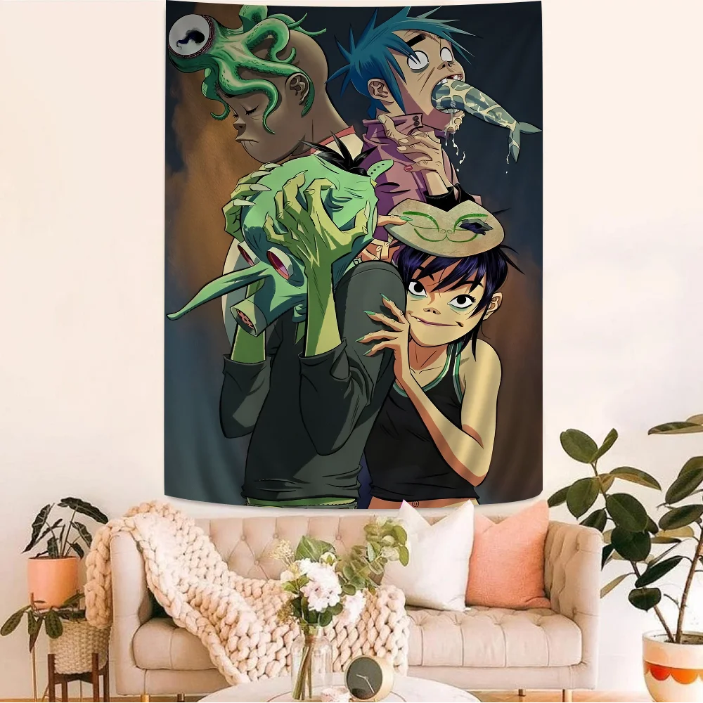 G-gorillaz Hip Hop Kraft Hippie Wandbehang Wandteppiche böhmische Wandteppiche Mandala ins Wohnkultur