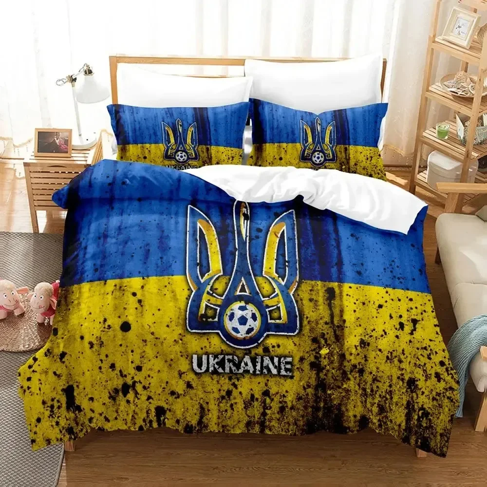 3D Print Ukrainian Flag UKRAINE Bedding Set Duvet Cover Bed Set Quilt Cover Pillowcase Comforter king Queen Size Boys Adult