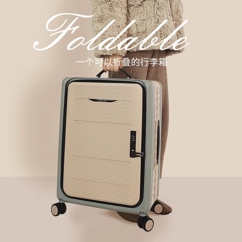 2024 Travel spinner luggage 20/24 inches girl folding rolling suitcase woman Fashion trolley case business password Boarding box