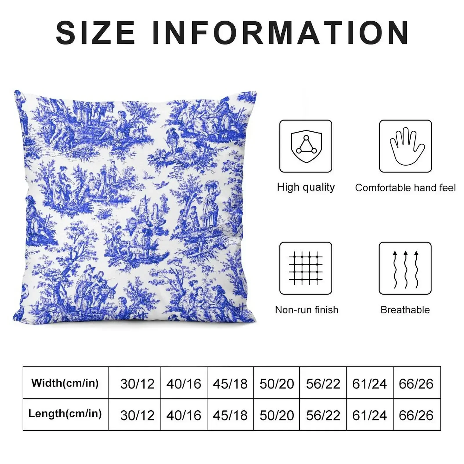 NOMADES Artsy vintage Toile de Jouy - Royal Blue Throw Pillow Covers For Sofas Pillows Aesthetic pillow cover christmas pillow