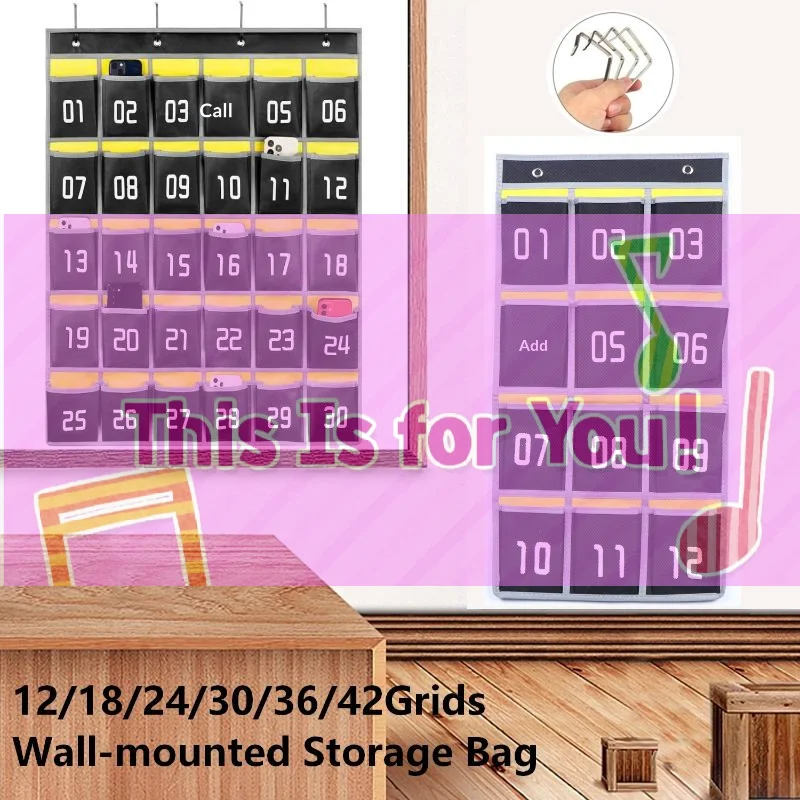Home Office Phone Number - Wall Mounted Numbered Storage Hanging Bag
