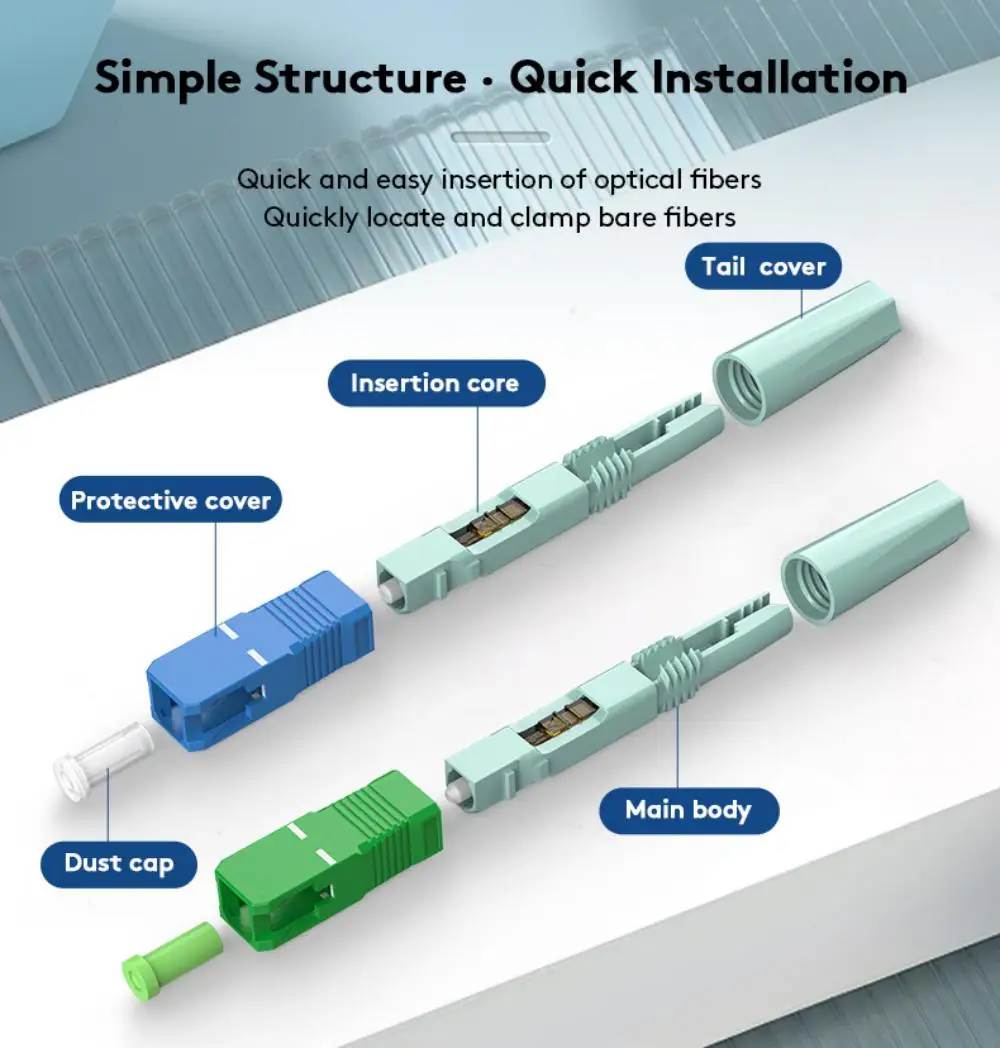 ffc-01-sc-apc-upc-basic-nut-type-fiber-optic-cable-cold-splicing-connector-tools-100-pcs-fiber-optic-quick-assembly-connector