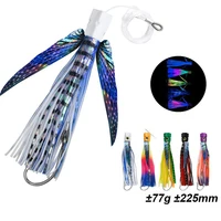 Señuelo de Pesca de Arrastre con Alas para Pesca de Altura, 77g, 225mm, para Agua Salada, Cebo para Atún, Falda Suave, Señuelos de Pulpo, Cebo de Arrastre
