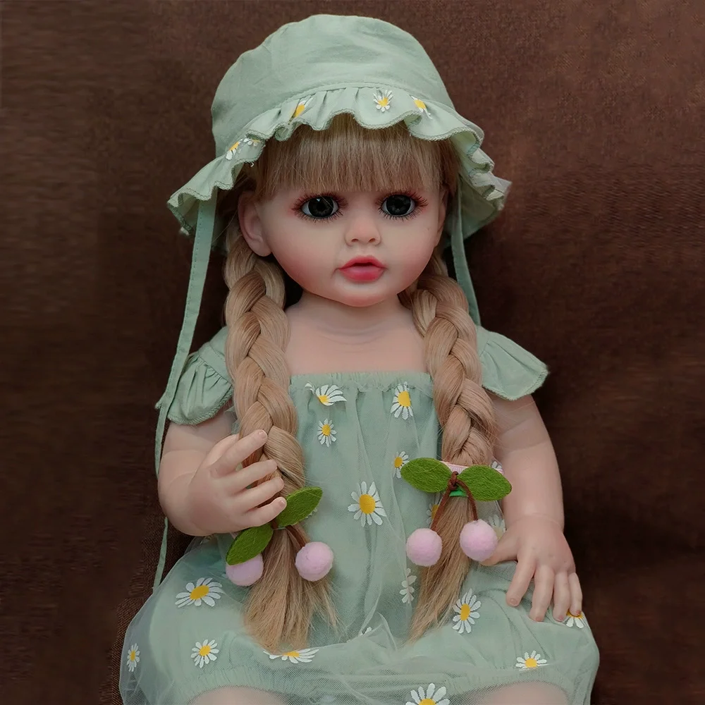 Reborn Baby Doll Full Body Silicone Waterproof Toddler Girl Doll Princess Lifelike Sof Touch Toy Christmas Gift