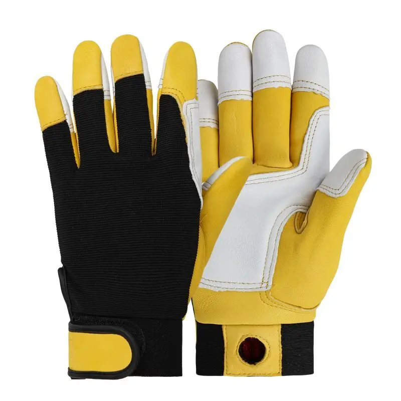 1 paire de gants de travail en cuir de mouton pour travailleurs, Protection de sécurité pour le travail, jardin, sport, moto, gants résistants à l'usure