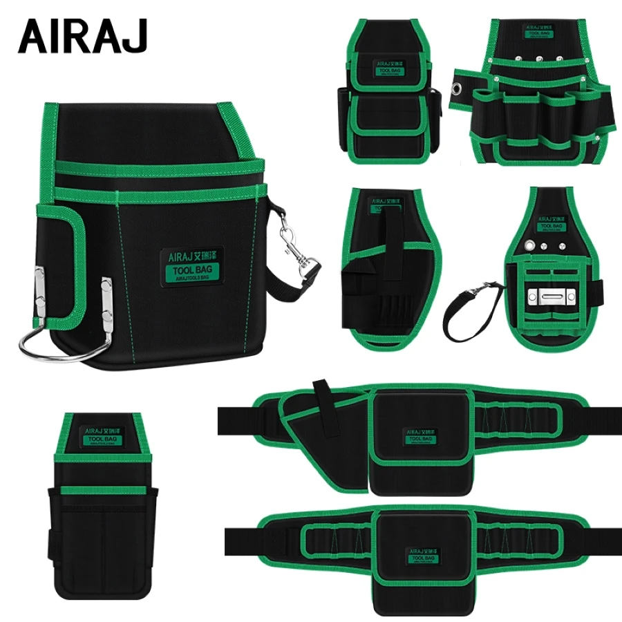 

AIRAJ Electrician Storage Bag Oxford Cloth Waist Pack Multifunction Hardware Repair Tool Pocket Wrench Pliers Household Belt