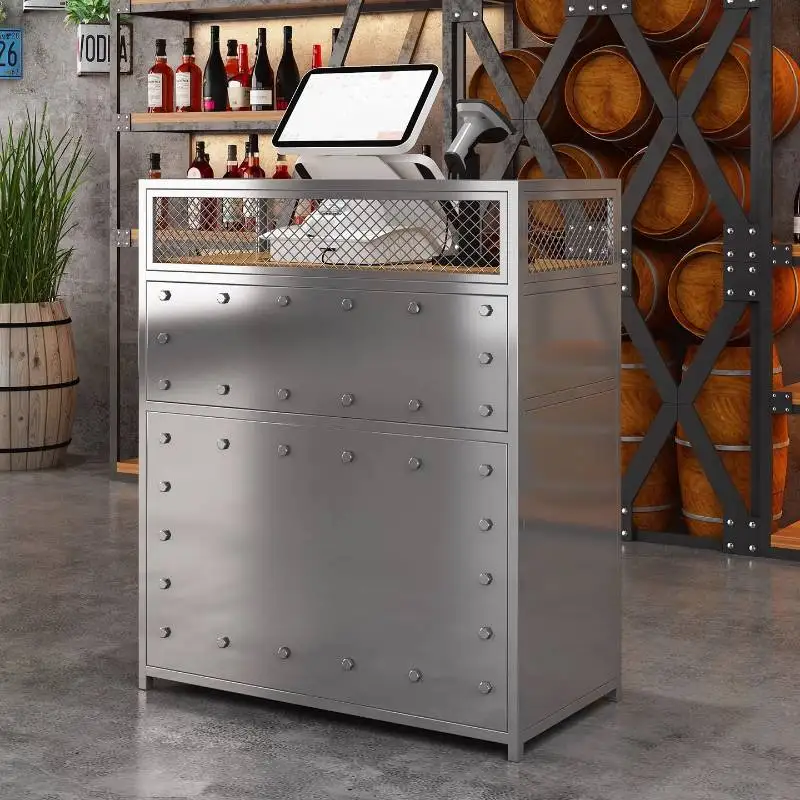 Silver Black Reception Desks Checkout Storage Luxury Modern Reception Desks Classic Corner Recepcion Mostrador Office Furniture