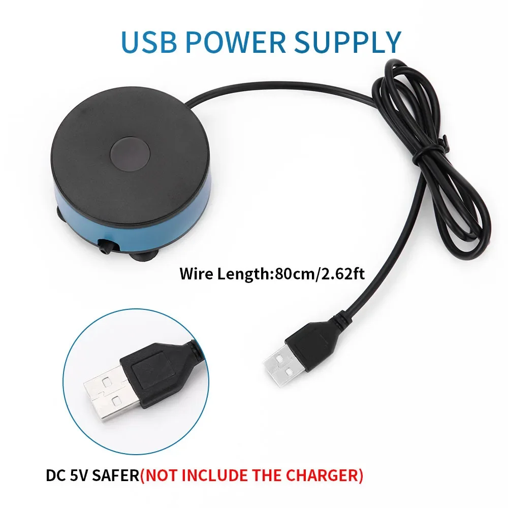 Bomba de ar de oxigênio para aquário, usb, dc, baixa pressão, oxigenação, alimentador de oxigênio, pequena bomba de oxigênio, compressor de ar,