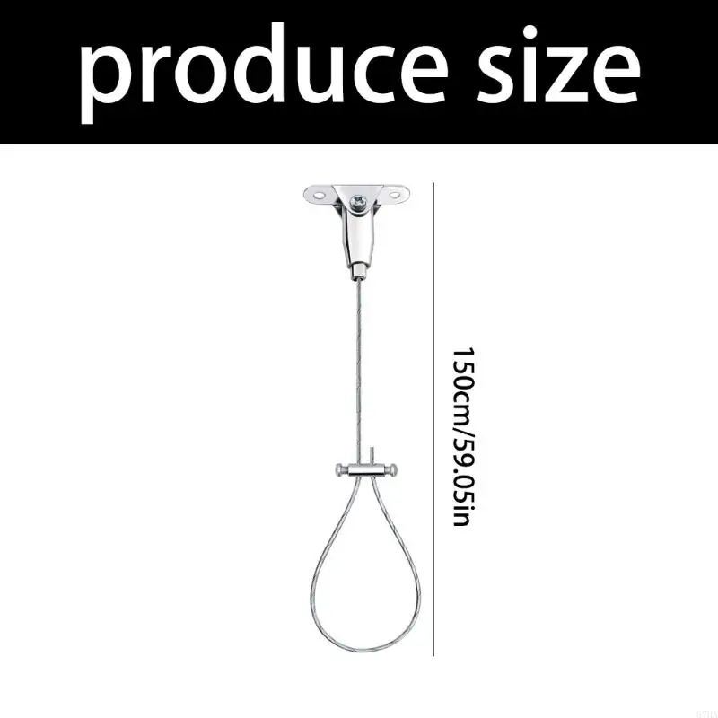 Pack of 2 Stainless Steel Shower Curtain Rod Brackets Adjustable Ceiling Hangers for Secure Bathroom Organization 87HA view 5