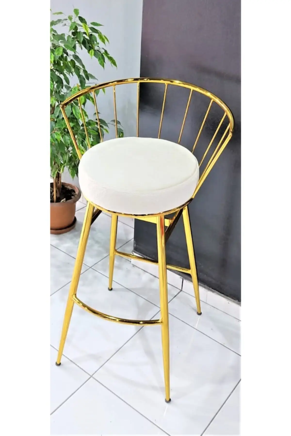 Taburete de Bar amarillo dorado, 65 cm