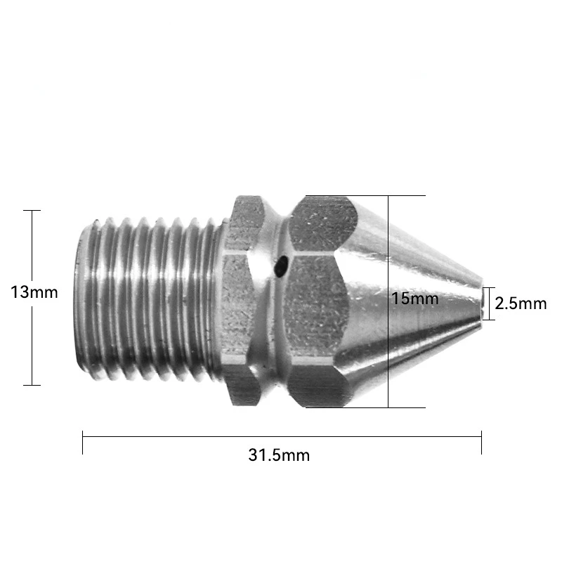 1PC Nozzle 1/4 Outer Filament Front Back Three Holes Cleaning Nozzle High-pressure Pipe Cleaning Outer Wire Cleaning Dredging