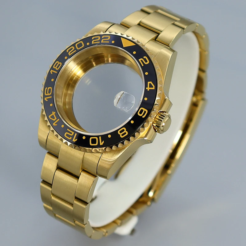 

Gold 40mm Watch Case 20mm Strap Sapphire Glass For NH35 NH36 NH34 NH39 NH70 Miyota 8215 Eta 2824 PT5000 Movt SUB GMT YACHT Case