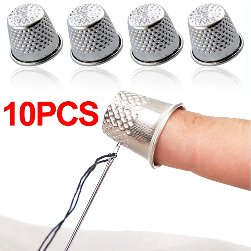 Anti-stick Metal Finger Thimble Sewing Needle Thimbles Finger Protective Cover for DIY Craft Handwork Cross-stitch Sewing Tools