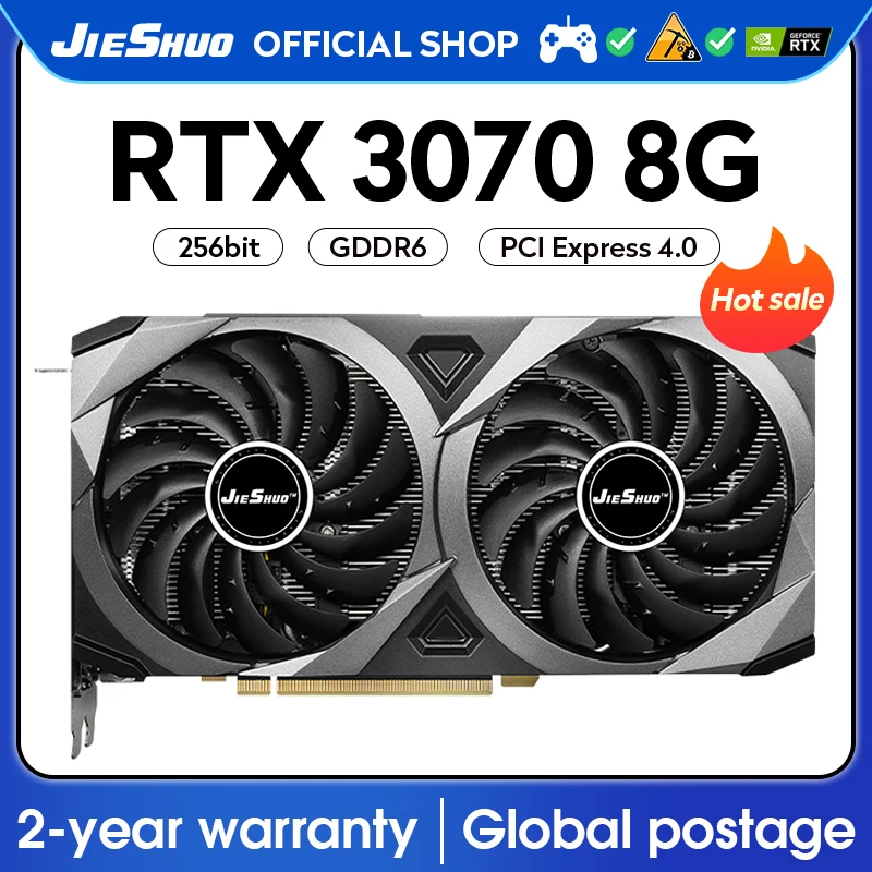 JIESHUO NVIDIA RTX 3070 8GB 게임용 그래픽 카드: 채굴 및 사무용으로 최적화된 선택
