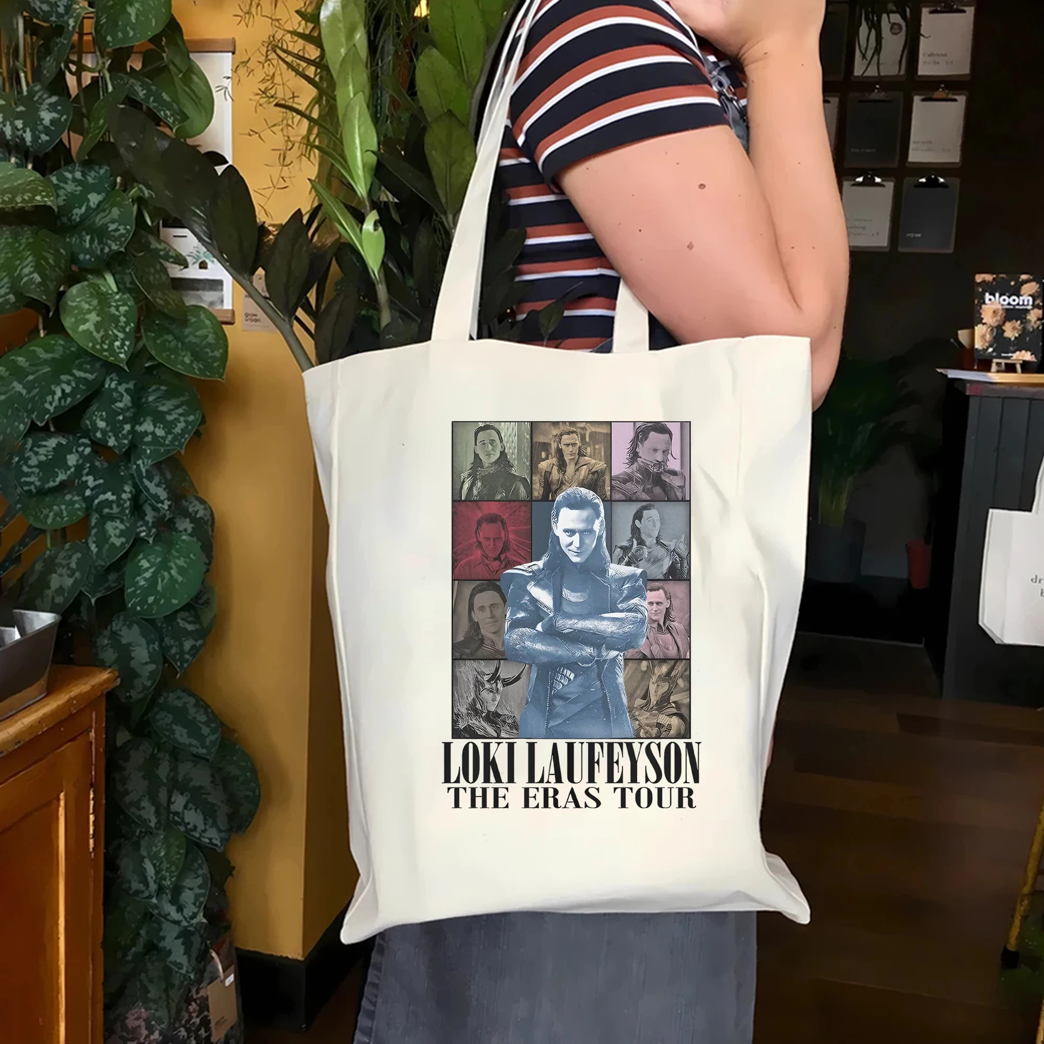 Vintage Loki Laufeyson Eras Tour tote bag Loki God Of Mischief Women's popular shoulder bag Tom Hiddleston Merch Loki tote bag