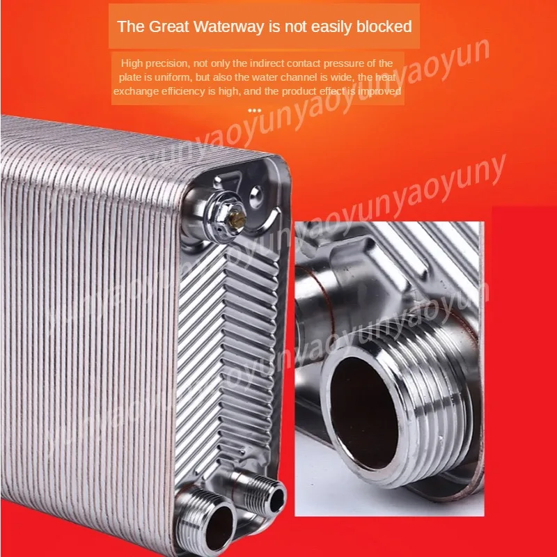 120 Plates 304 Stainless Steel Brazed Plate Heat Exchanger Water Heater