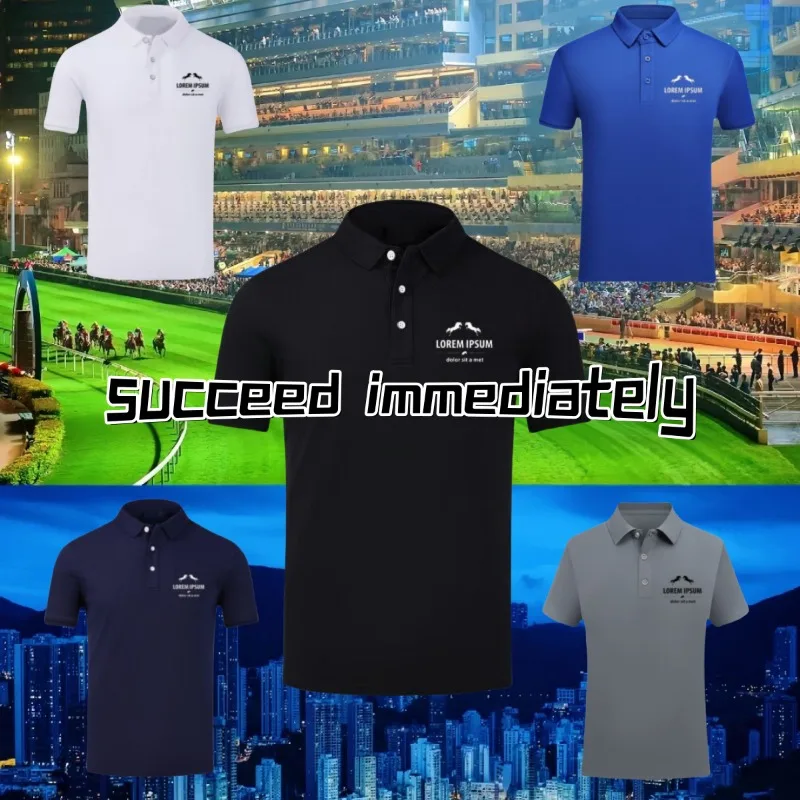 

High End Business Equestrian T-shirt Long Sleeved Top Men's Competition Breathable Quick Drying Shirt Polo Shirt Riding Outfit