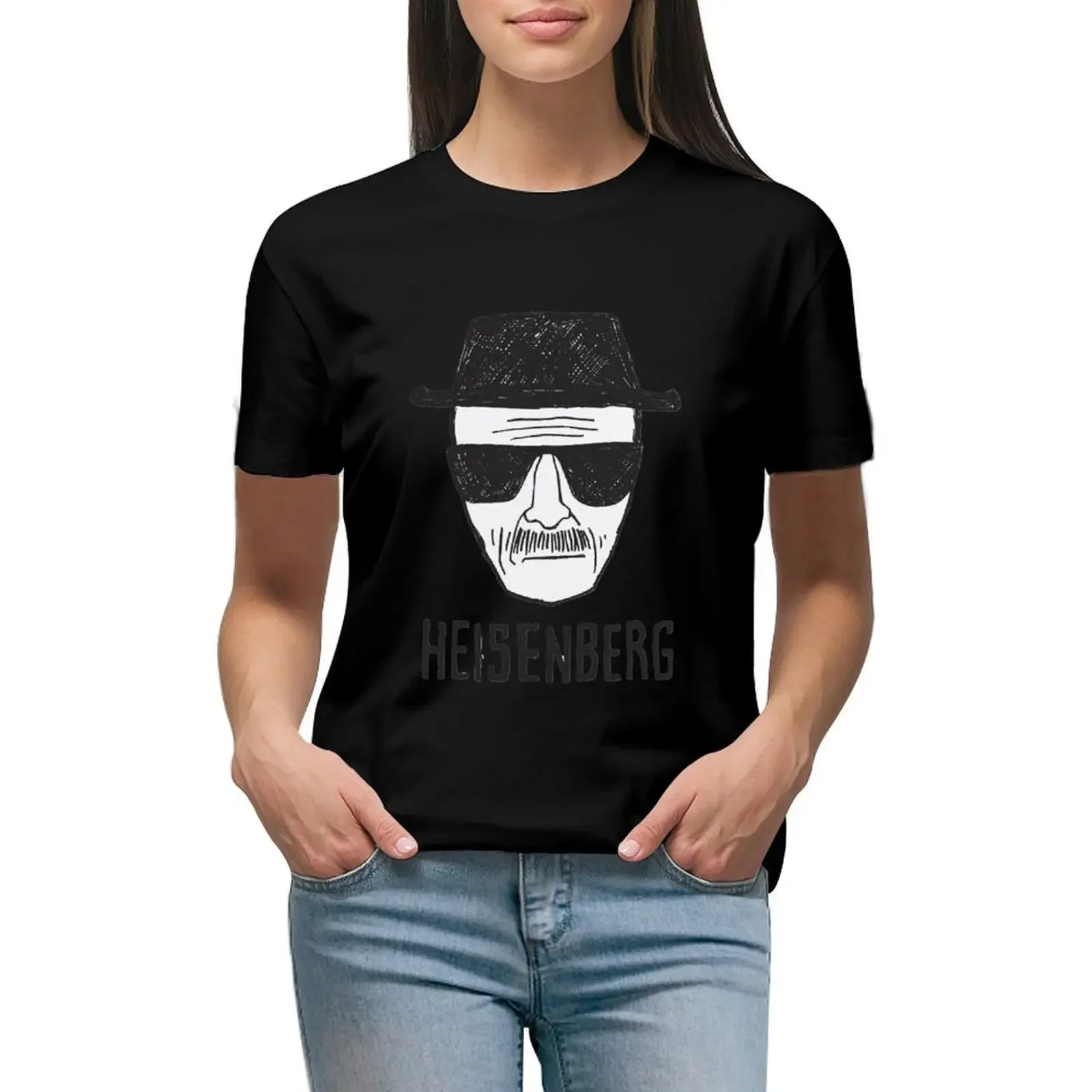 

Breaking Bad / Heisenberg Drawing T-Shirt anime clothes quick-drying Female clothing Women's cotton t-shirt