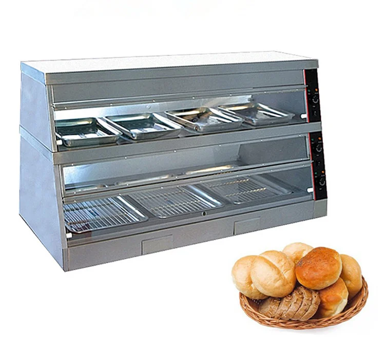 Electric Glass Door Heating Circulation Diner Heating Cabinet Thermos Food Warmer Cart Catering Warmer