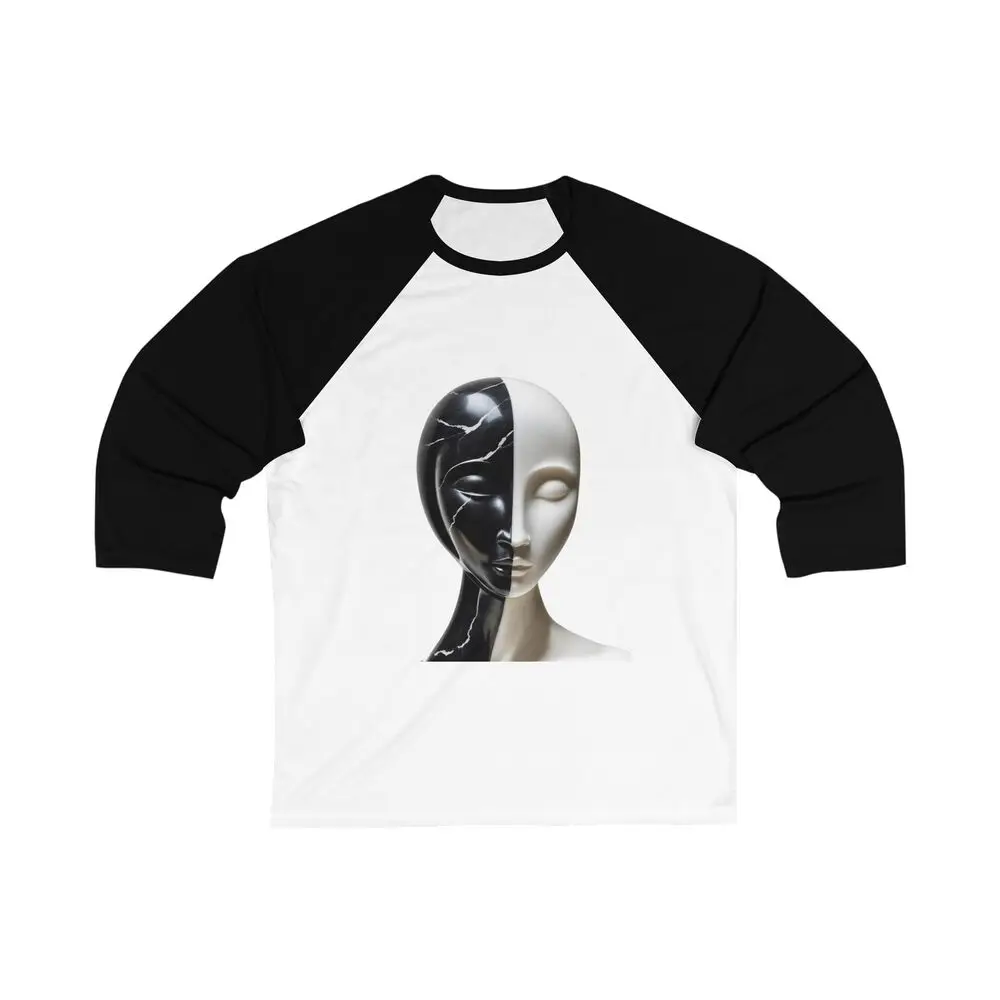 Unisex 34 Sleeve Tee beautiful smiling woman marble abstract sculpture t-shirt