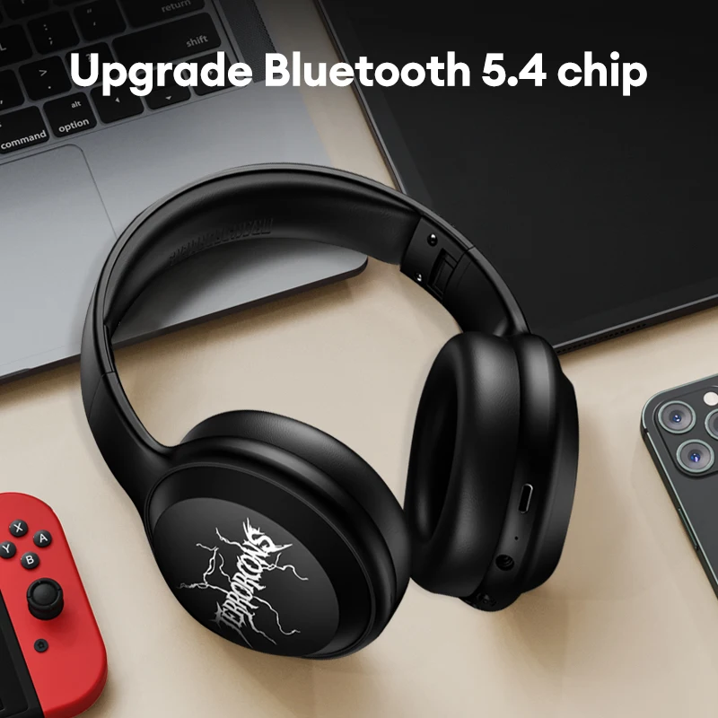 トランスフォーマー-ワイヤレスゲーミングヘッドセット,Bluetooth 5.4,低遅延,音楽ヘッドホン,ゲーマー,耐久性,深い低音,TF-G06