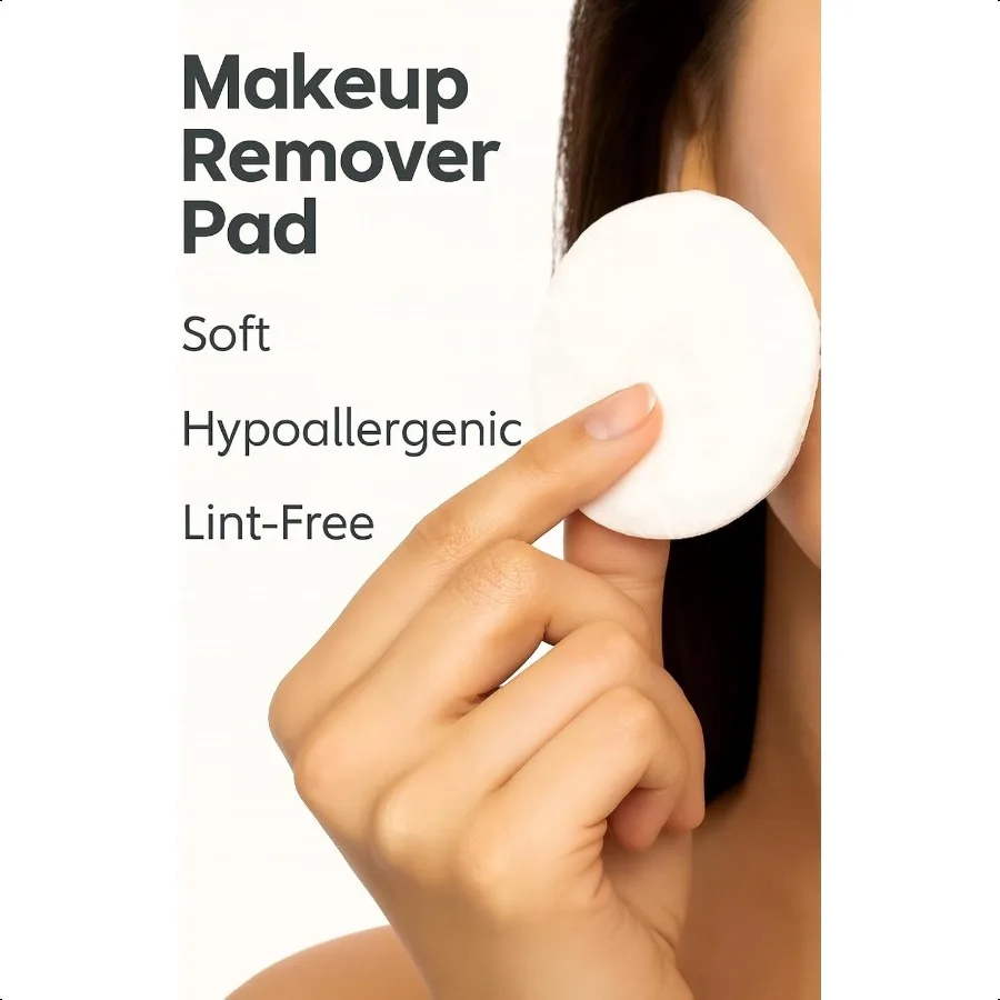 Biologisch katoen rondes, 300 stuks make-up verwijderaarpads, hypoallergeen, pluisvrij, 100 puur katoen