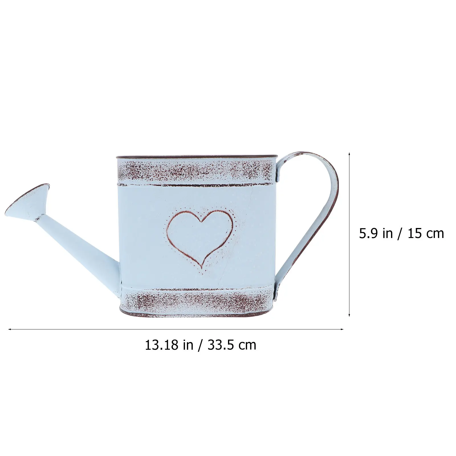 Vintage Iron Flower Pot Watering Can Decorative Vase for Home Garden Balcony Rustic European Pastoral Style Indoor Outdoor