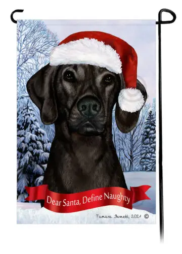 Plott Hound Dear Santa, Define Naughty Garden Flag