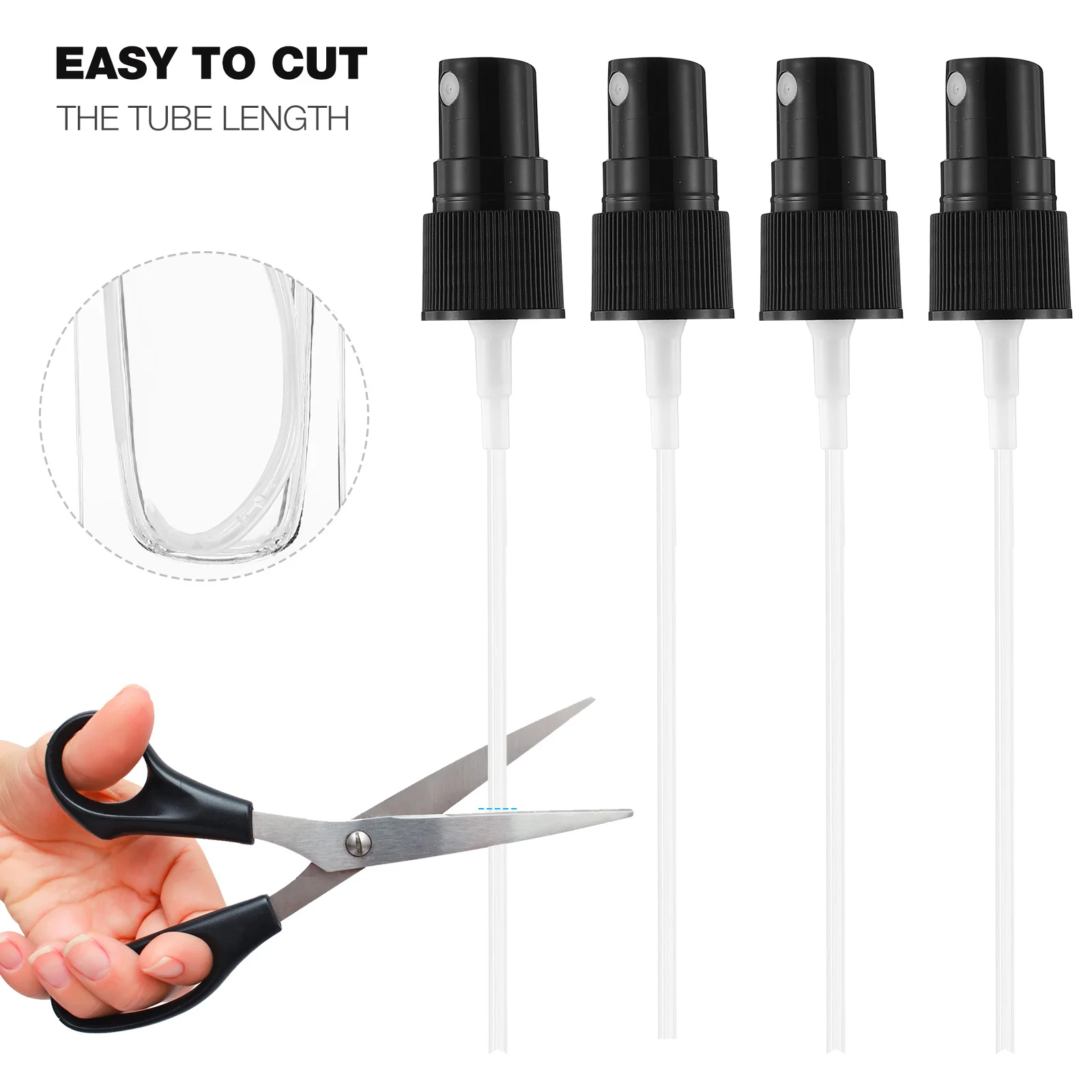 

20Pcs Perfume Bottle Sprayer Top Replacement Compact Spray Cap Replacement for Travel Bottles Mist Spray Pump Head Black