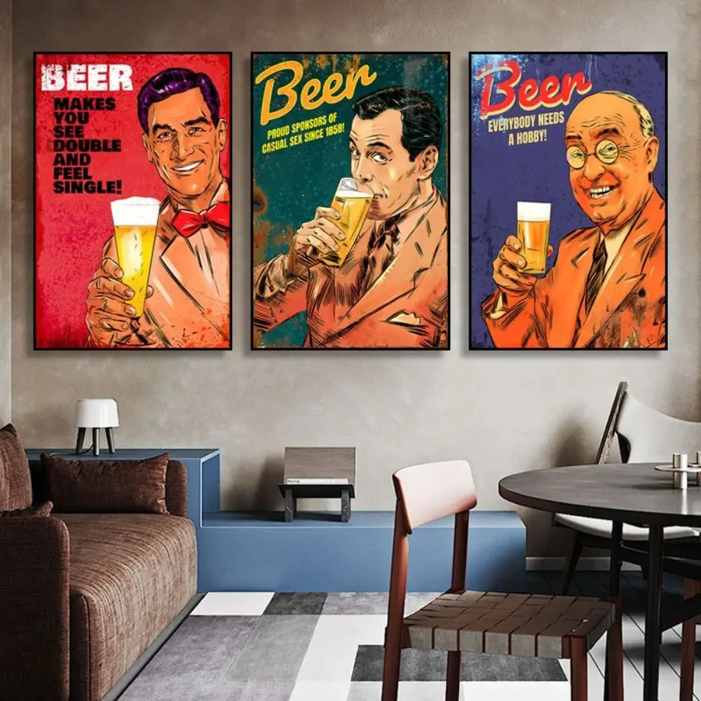 เบียร์เหล็กป้ายโลหะดีบุกแผ่นโปสเตอร์ Wall Art Decor ตกแต่ง Vintage Retro Retro ป้ายร้านกาแฟ