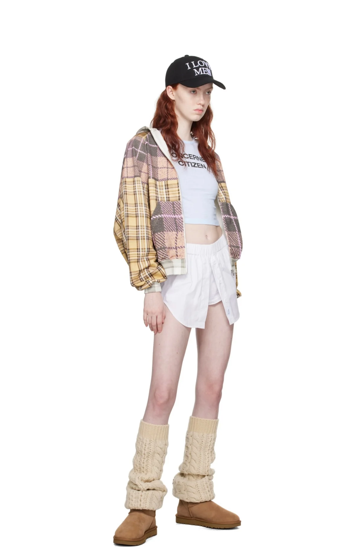 Brown Plaid Culottes, Mid-Low Waist White Shorts, American Retro Hottie Culottes